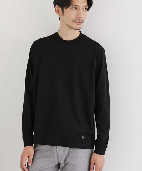 TAKEO KIKUCHI(タケオキクチ)の「【抗菌防臭/ジャケット対応】テーラード 長袖Tシャツ(Tシャツ/カットソー・メンズ・オリーブ/チャコールグレー/ライトグレー/ホワイト/ダークブラウン/ブラック・02/01/05/04/03)」の3枚目の写真