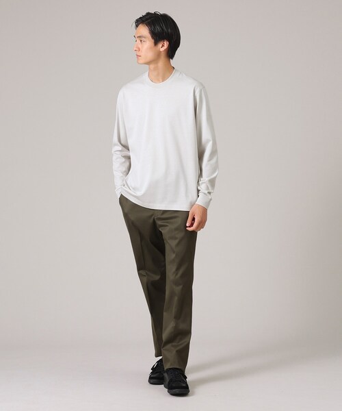 TAKEO KIKUCHI(タケオキクチ)の「【抗菌防臭/ジャケット対応】テーラード 長袖Tシャツ(Tシャツ/カットソー・メンズ・オリーブ/チャコールグレー/ライトグレー/ホワイト/ダークブラウン/ブラック・02/01/05/04/03)」の8枚目の写真