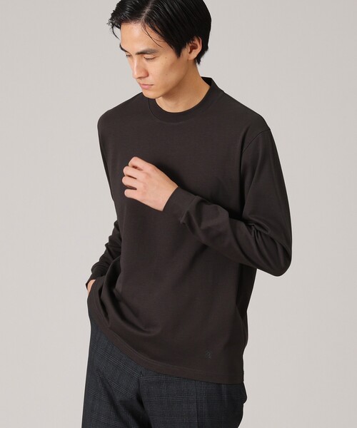 TAKEO KIKUCHI(タケオキクチ)の「【抗菌防臭/ジャケット対応】テーラード 長袖Tシャツ(Tシャツ/カットソー・メンズ・オリーブ/チャコールグレー/ライトグレー/ホワイト/ダークブラウン/ブラック・02/01/05/04/03)」の12枚目の写真