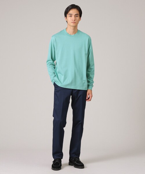 TAKEO KIKUCHI(タケオキクチ)の「【抗菌防臭/ジャケット対応】テーラード 長袖Tシャツ(Tシャツ/カットソー・メンズ・オリーブ/チャコールグレー/ライトグレー/ホワイト/ダークブラウン/ブラック・02/01/05/04/03)」の22枚目の写真