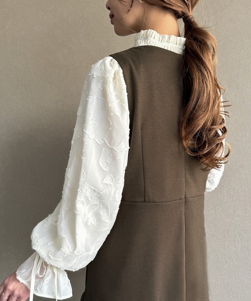 JUNOAH（ジュノア）の「Vネックドロストロングジャンパースカート（ジャンパースカート・レディース・ブラック/チャコール/ブラウン・X-LARGE/LARGE/MEDIUM）」の18枚目の写真