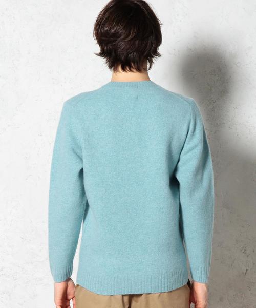 green label relaxing(グリーンレーベルリラクシング)の「■■■HAMILTON/LAMB SHAGGY C/N ニット◆(ニット/セーター・メンズ・オフホワイト/ライム/ライトブルー・MEDIUM/LARGE/SMALL)」の4枚目の写真