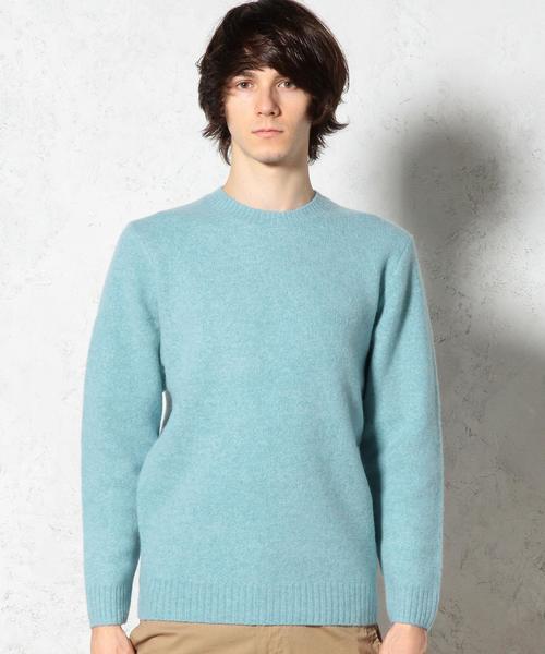 green label relaxing(グリーンレーベルリラクシング)の「■■■HAMILTON/LAMB SHAGGY C/N ニット◆(ニット/セーター・メンズ・オフホワイト/ライム/ライトブルー・MEDIUM/LARGE/SMALL)」の5枚目の写真