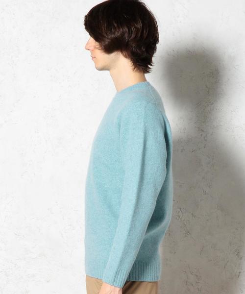 green label relaxing(グリーンレーベルリラクシング)の「■■■HAMILTON/LAMB SHAGGY C/N ニット◆(ニット/セーター・メンズ・オフホワイト/ライム/ライトブルー・MEDIUM/LARGE/SMALL)」の6枚目の写真