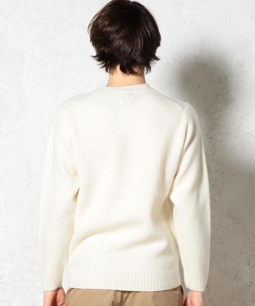 green label relaxing(グリーンレーベルリラクシング)の「■■■HAMILTON/LAMB SHAGGY C/N ニット◆(ニット/セーター・メンズ・オフホワイト/ライム/ライトブルー・MEDIUM/LARGE/SMALL)」の12枚目の写真