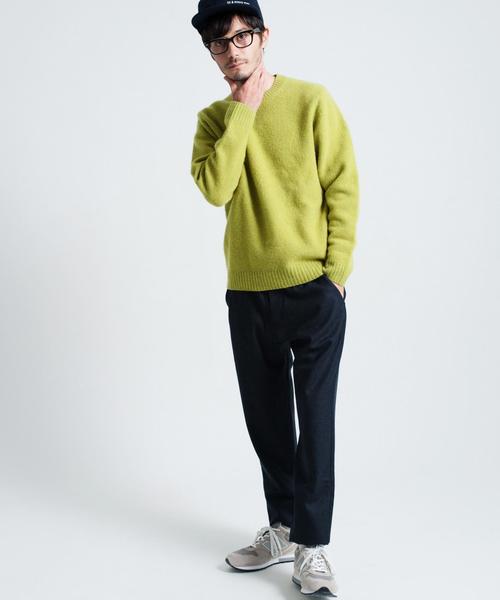 green label relaxing(グリーンレーベルリラクシング)の「■■■HAMILTON/LAMB SHAGGY C/N ニット◆(ニット/セーター・メンズ・オフホワイト/ライム/ライトブルー・MEDIUM/LARGE/SMALL)」の9枚目の写真