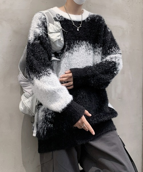 FVLMEN(フルメン)の「【FVLMEN】gradation shaggy knit pullover/グラデーション シャギー ニット プルオーバー(ニット/セーター・メンズ・ブラック/ブルー/ブラウン・MEDIUM/LARGE/X-LARGE)」の21枚目の写真