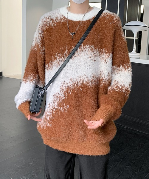FVLMEN(フルメン)の「【FVLMEN】gradation shaggy knit pullover/グラデーション シャギー ニット プルオーバー(ニット/セーター・メンズ・ブラック/ブルー/ブラウン・MEDIUM/LARGE/X-LARGE)」の9枚目の写真