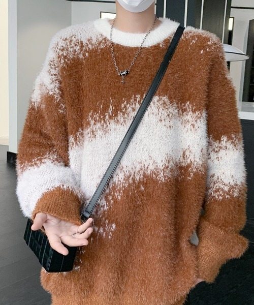 FVLMEN(フルメン)の「【FVLMEN】gradation shaggy knit pullover/グラデーション シャギー ニット プルオーバー(ニット/セーター・メンズ・ブラック/ブルー/ブラウン・MEDIUM/LARGE/X-LARGE)」の10枚目の写真