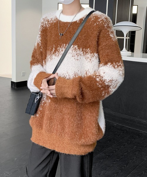 FVLMEN(フルメン)の「【FVLMEN】gradation shaggy knit pullover/グラデーション シャギー ニット プルオーバー(ニット/セーター・メンズ・ブラック/ブルー/ブラウン・MEDIUM/LARGE/X-LARGE)」の8枚目の写真