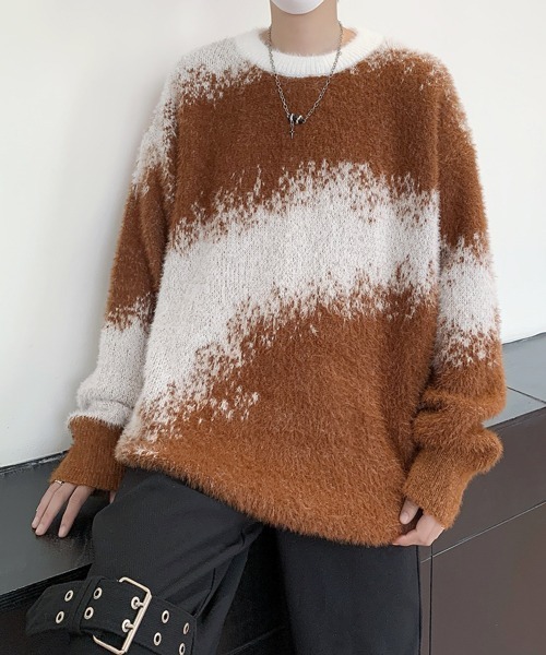 FVLMEN(フルメン)の「【FVLMEN】gradation shaggy knit pullover/グラデーション シャギー ニット プルオーバー(ニット/セーター・メンズ・ブラック/ブルー/ブラウン・MEDIUM/LARGE/X-LARGE)」の14枚目の写真