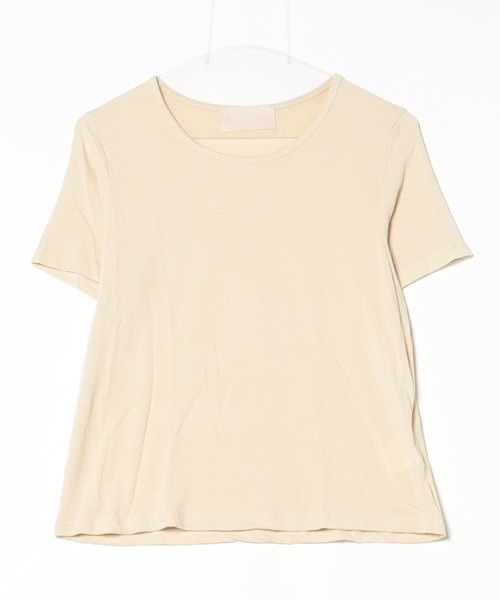 LA POMME petit(ラポミ・プチ)の「Round Collar Basic T Shirt(Tシャツ/カットソー・レディース・グレー/アイボリー/イエロー/パープル/グリーン・FREE)」の5枚目の写真