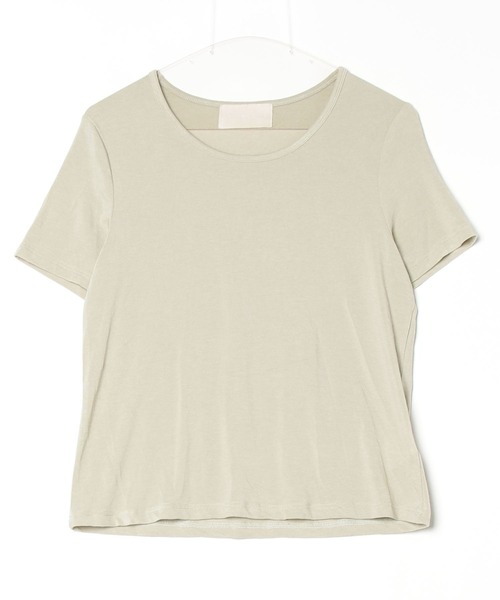 LA POMME petit(ラポミ・プチ)の「Round Collar Basic T Shirt(Tシャツ/カットソー・レディース・グレー/アイボリー/イエロー/パープル/グリーン・FREE)」の4枚目の写真