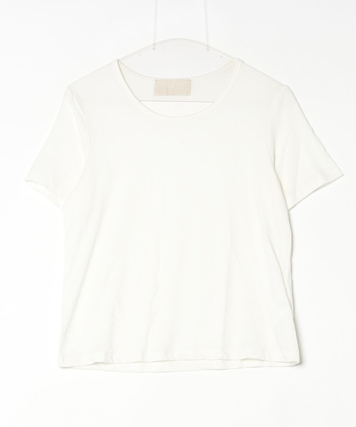 LA POMME petit(ラポミ・プチ)の「Round Collar Basic T Shirt(Tシャツ/カットソー・レディース・グレー/アイボリー/イエロー/パープル/グリーン・FREE)」の2枚目の写真