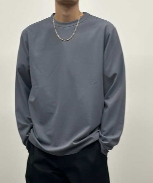 NAVY（ネイビー）の「【倍速DRY・抗菌防臭加工】ジョーゼットL/S TEE（Tシャツ/カットソー・メンズ・ホワイト/ブラック/チャコールグレー/ブルーグレー・S/M/L/XL/XXL）」の19枚目の写真