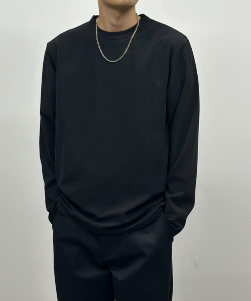 NAVY（ネイビー）の「【倍速DRY・抗菌防臭加工】ジョーゼットL/S TEE（Tシャツ/カットソー・メンズ・ホワイト/ブラック/チャコールグレー/ブルーグレー・S/M/L/XL/XXL）」の13枚目の写真