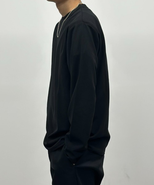 NAVY（ネイビー）の「【倍速DRY・抗菌防臭加工】ジョーゼットL/S TEE（Tシャツ/カットソー・メンズ・ホワイト/ブラック/チャコールグレー/ブルーグレー・S/M/L/XL/XXL）」の14枚目の写真