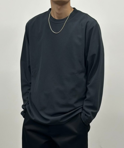 NAVY（ネイビー）の「【倍速DRY・抗菌防臭加工】ジョーゼットL/S TEE（Tシャツ/カットソー・メンズ・ホワイト/ブラック/チャコールグレー/ブルーグレー・S/M/L/XL/XXL）」の16枚目の写真