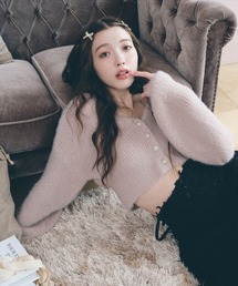 フェザーニットカーディガン