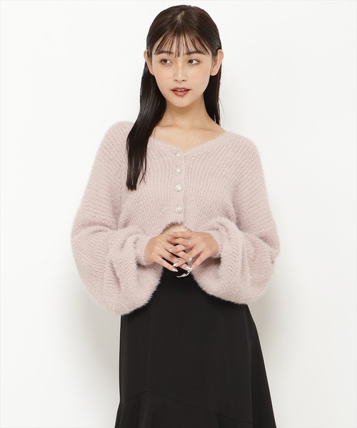 REDYAZEL(レディアゼル)の「フェザーニットカーディガン(カーディガン/ボレロ・レディース・ベージュ/ブルー/オフホワイト/レッド・FREE)」の7枚目の写真