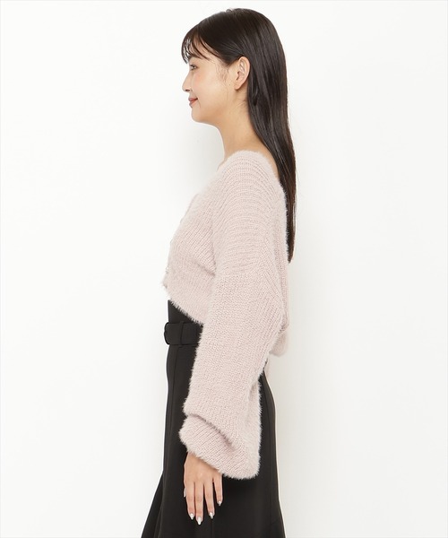 REDYAZEL(レディアゼル)の「フェザーニットカーディガン(カーディガン/ボレロ・レディース・ベージュ/ブルー/オフホワイト/レッド・FREE)」の8枚目の写真