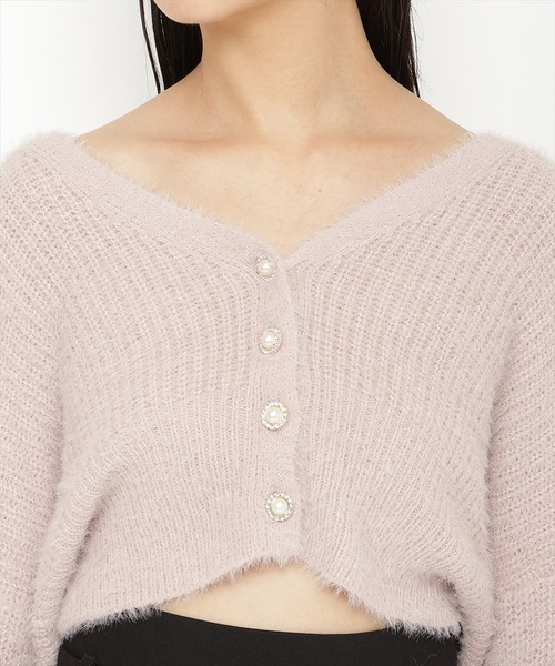 REDYAZEL(レディアゼル)の「フェザーニットカーディガン(カーディガン/ボレロ・レディース・ベージュ/ブルー/オフホワイト/レッド・FREE)」の11枚目の写真