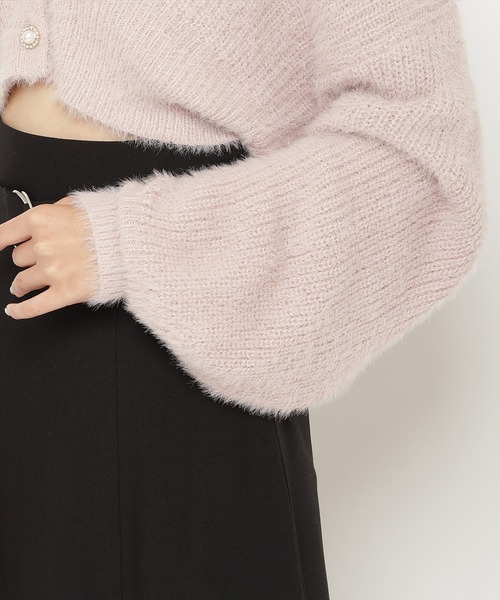 REDYAZEL(レディアゼル)の「フェザーニットカーディガン(カーディガン/ボレロ・レディース・ベージュ/ブルー/オフホワイト/レッド・FREE)」の12枚目の写真