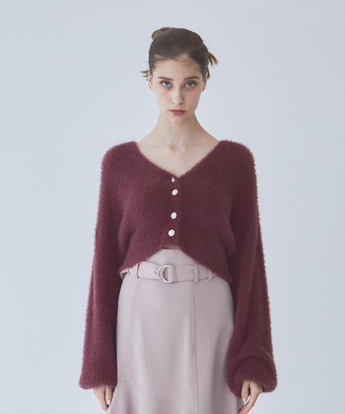 REDYAZEL(レディアゼル)の「フェザーニットカーディガン(カーディガン/ボレロ・レディース・ベージュ/ブルー/オフホワイト/レッド・FREE)」の20枚目の写真