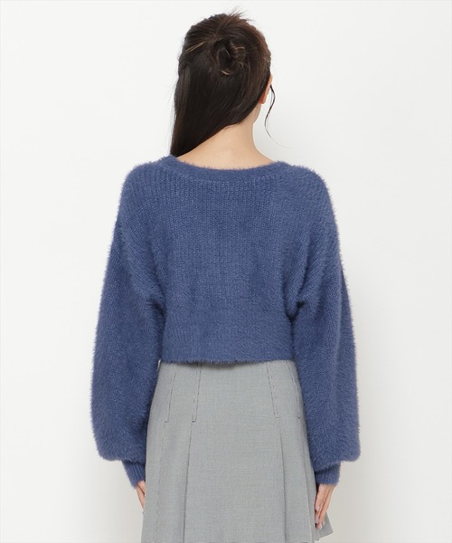 REDYAZEL(レディアゼル)の「フェザーニットカーディガン(カーディガン/ボレロ・レディース・ベージュ/ブルー/オフホワイト/レッド・FREE)」の15枚目の写真