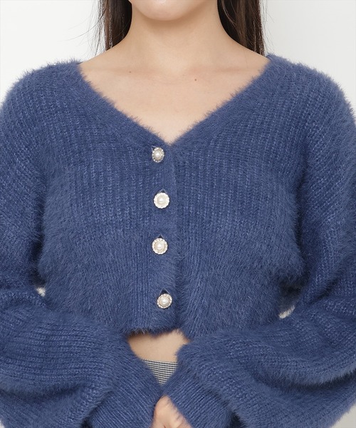 REDYAZEL(レディアゼル)の「フェザーニットカーディガン(カーディガン/ボレロ・レディース・ベージュ/ブルー/オフホワイト/レッド・FREE)」の17枚目の写真