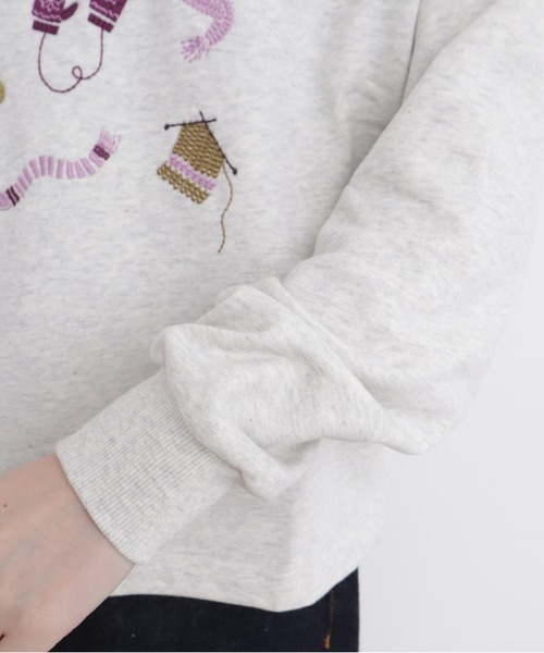 【セール】冬のせいかつ 裏毛刺繍プルオーバー（スウェット）｜l'atelier du savon（アトリエドサボン）