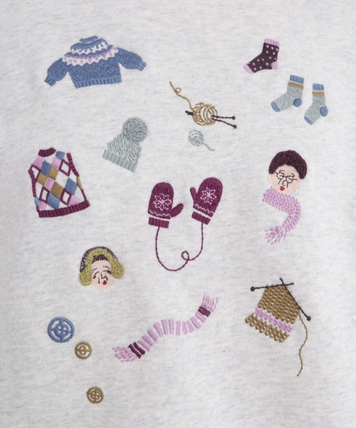 【セール】冬のせいかつ 裏毛刺繍プルオーバー（スウェット）｜l'atelier du savon（アトリエドサボン）