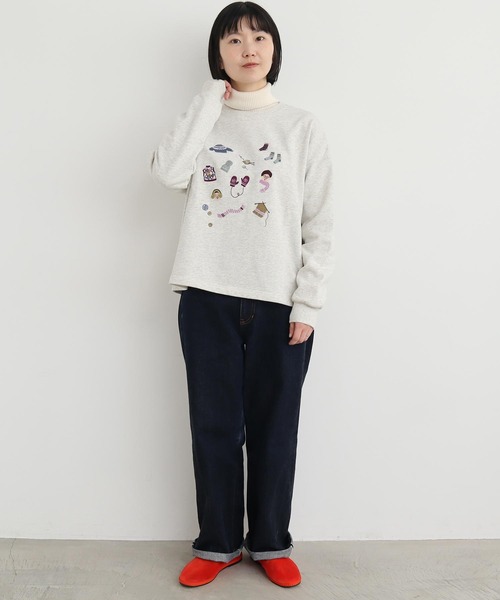 【セール】冬のせいかつ 裏毛刺繍プルオーバー（スウェット）｜l'atelier du savon（アトリエドサボン）