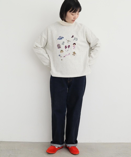 【セール】冬のせいかつ 裏毛刺繍プルオーバー（スウェット）｜l'atelier du savon（アトリエドサボン）