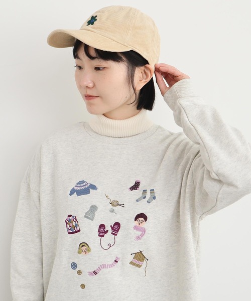 【セール】冬のせいかつ 裏毛刺繍プルオーバー（スウェット）｜l'atelier du savon（アトリエドサボン）