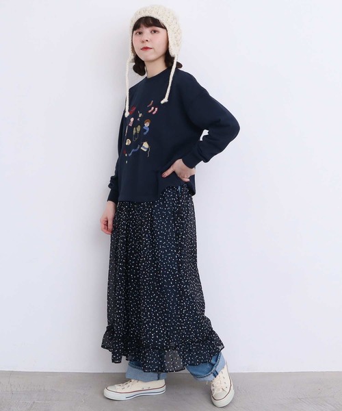 【セール】冬のせいかつ 裏毛刺繍プルオーバー（スウェット）｜l'atelier du savon（アトリエドサボン）