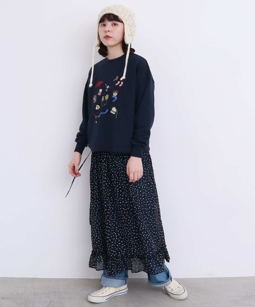 【セール】冬のせいかつ 裏毛刺繍プルオーバー（スウェット）｜l'atelier du savon（アトリエドサボン）