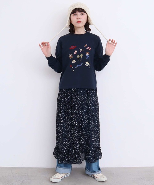 【セール】冬のせいかつ 裏毛刺繍プルオーバー（スウェット）｜l'atelier du savon（アトリエドサボン）