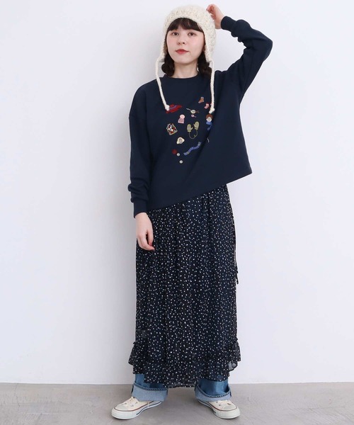 【セール】冬のせいかつ 裏毛刺繍プルオーバー（スウェット）｜l'atelier du savon（アトリエドサボン）