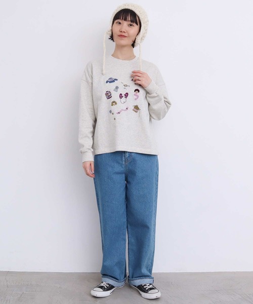 【セール】冬のせいかつ 裏毛刺繍プルオーバー（スウェット）｜l'atelier du savon（アトリエドサボン）