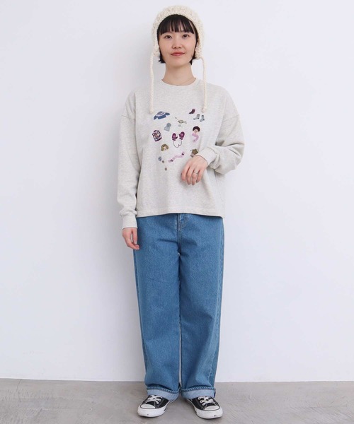 【セール】冬のせいかつ 裏毛刺繍プルオーバー（スウェット）｜l'atelier du savon（アトリエドサボン）