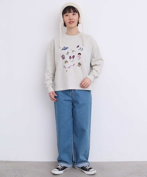 【セール】冬のせいかつ 裏毛刺繍プルオーバー（スウェット）｜l'atelier du savon（アトリエドサボン）