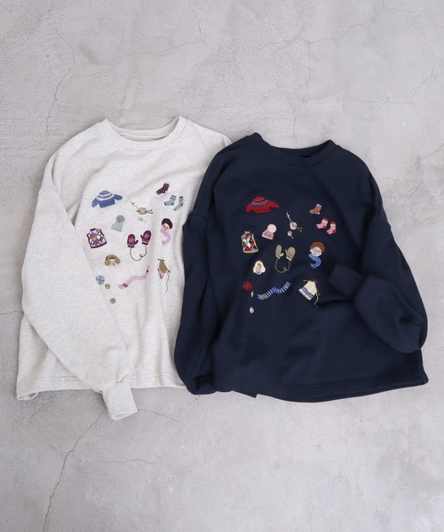 【セール】冬のせいかつ 裏毛刺繍プルオーバー（スウェット）｜l'atelier du savon（アトリエドサボン）