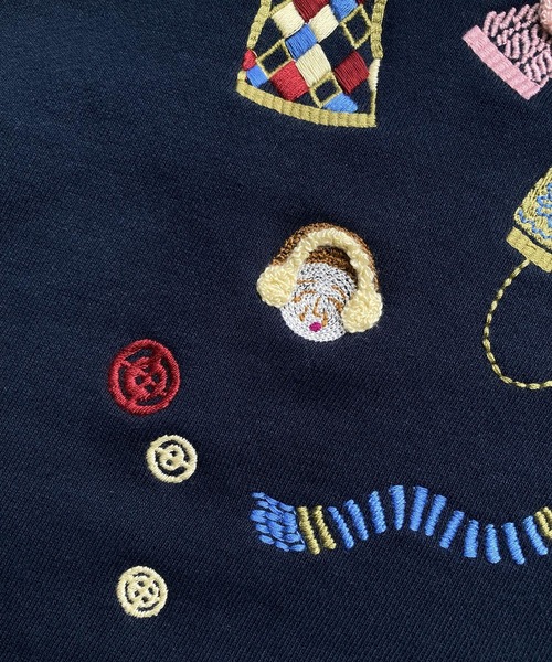 【セール】冬のせいかつ 裏毛刺繍プルオーバー（スウェット）｜l'atelier du savon（アトリエドサボン）