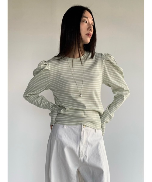 セール】【DIDOT.】パフボーダーロンT（Tシャツ/カットソー