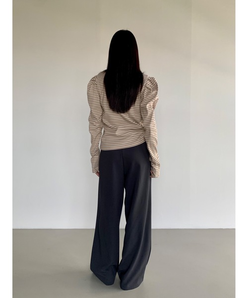 Didot.showroom（ディドット ショールーム）の「【DIDOT.】パフボーダーロンT（Tシャツ/カットソー・レディース・アイボリー/ネイビー/ベージュ/ミント・FREE）」の22枚目の写真