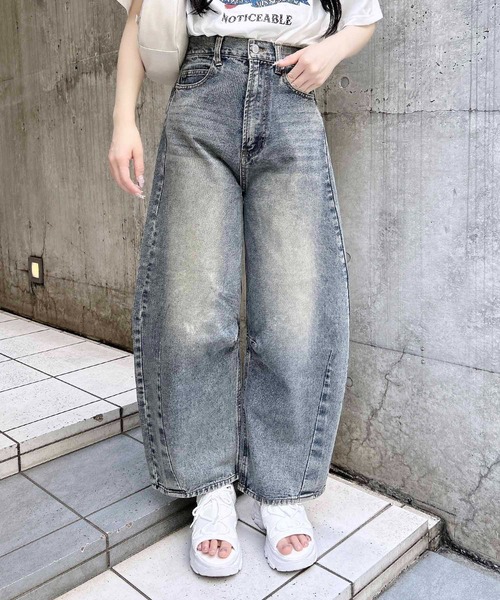 INGNI（イング）の「【WEB限定】デニムカーブパンツ（デニムパンツ・レディース・グレー/ブルー系その他4/ブルー系その他/ブルー系その他6/ブルー系その他3/ライトグレー/ベージュ/ブラウン・S/M）」の5枚目の写真