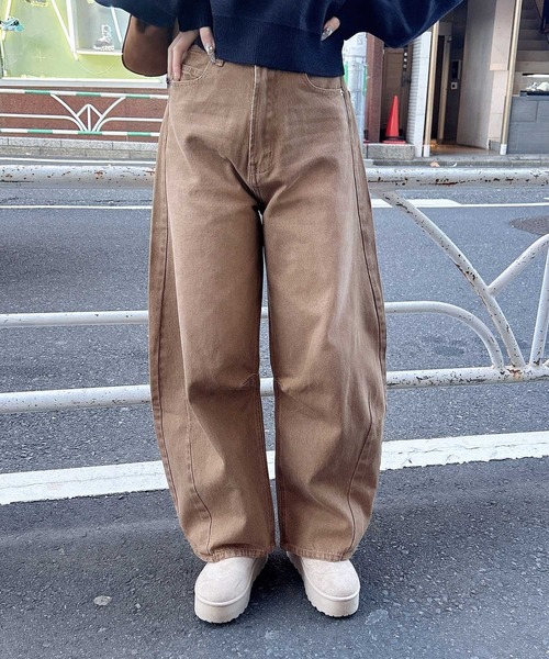 INGNI（イング）の「【WEB限定】デニムカーブパンツ（デニムパンツ・レディース・グレー/ブルー系その他4/ブルー系その他/ブルー系その他6/ブルー系その他3/ライトグレー/ベージュ/ブラウン・S/M）」の3枚目の写真