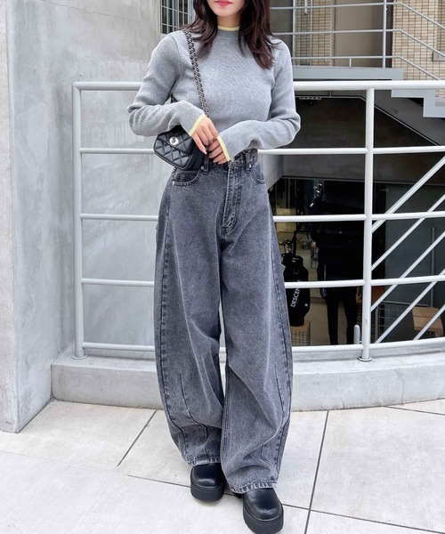 INGNI（イング）の「【WEB限定】デニムカーブパンツ（デニムパンツ・レディース・グレー/ブルー系その他4/ブルー系その他/ブルー系その他6/ブルー系その他3/ライトグレー/ベージュ/ブラウン・S/M）」の9枚目の写真