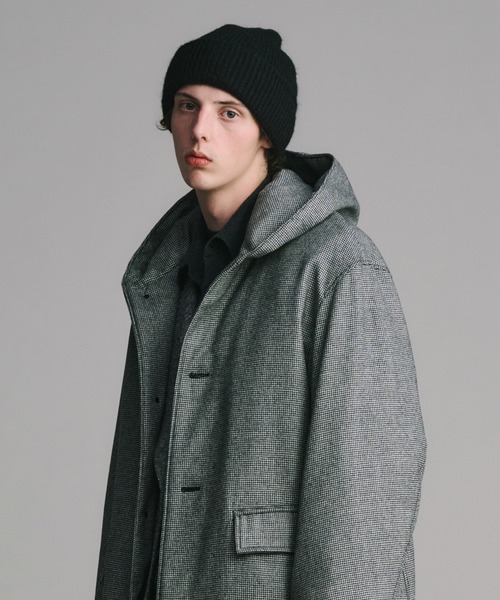 miffew(ミフュー)の「「miffew/ミフュー」WOOL HOODED DOWN COAT(ダウンジャケット/コート・メンズ・ブラック/ハウンドトゥース/ネイビー・1/3/2/4)」の5枚目の写真